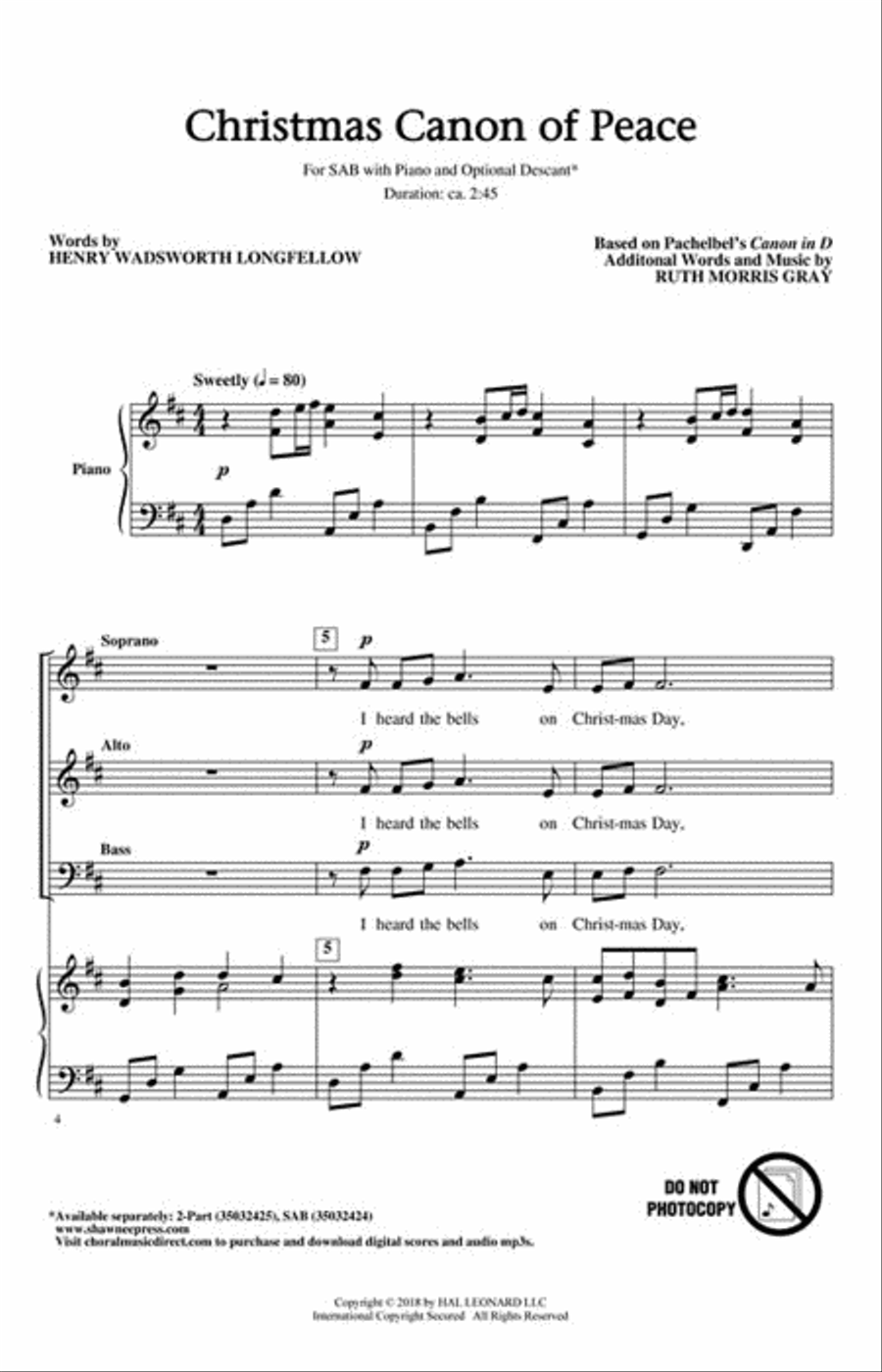 Christmas Canon of Peace Christmas Canon of Peace 3-Part scores gallery preview page 2