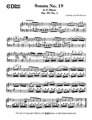 Book cover for Sonata No. 19 In G Minor, Op. 49, No. 1