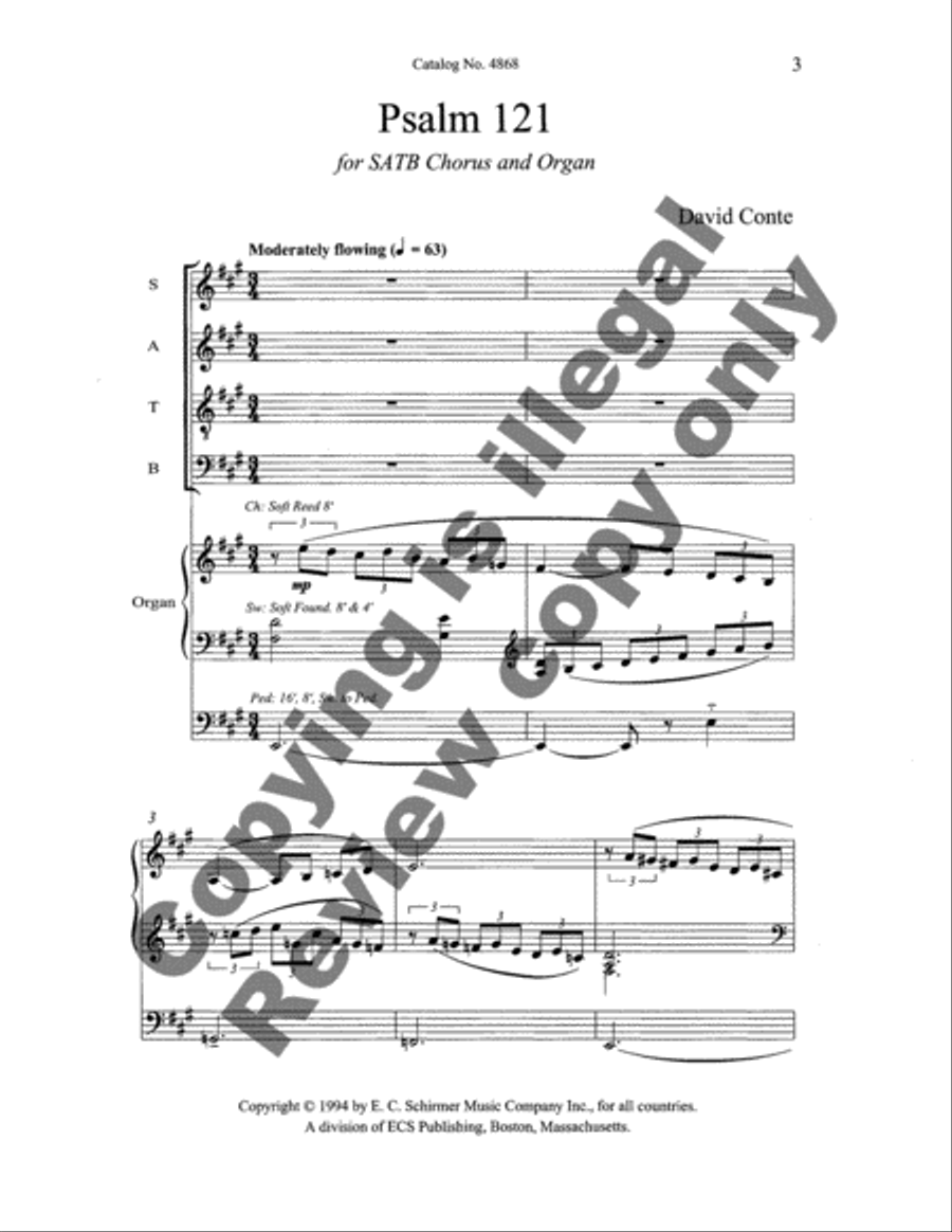 Psalm 121 4-Part scores gallery preview page 3