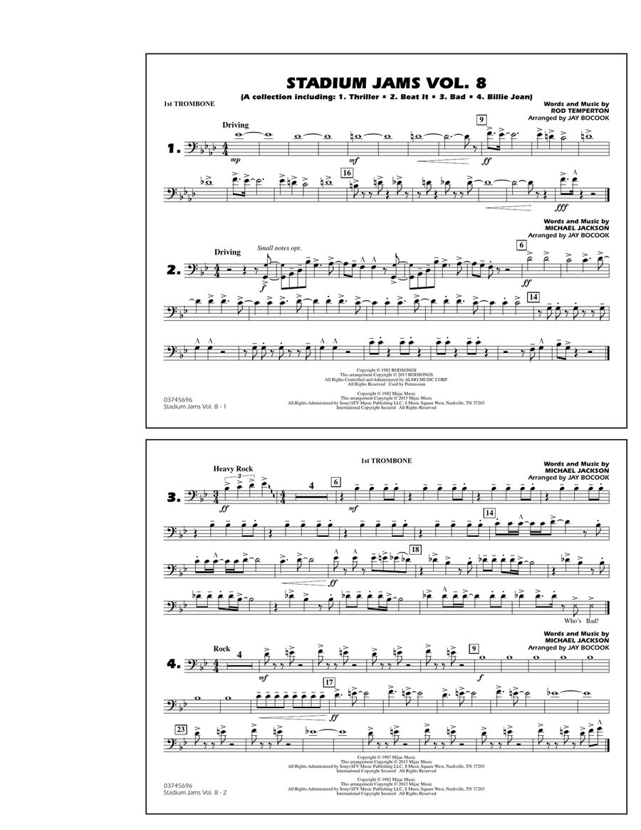 Stadium Jams Volume 8 (Michael Jackson) - 1st Trombone