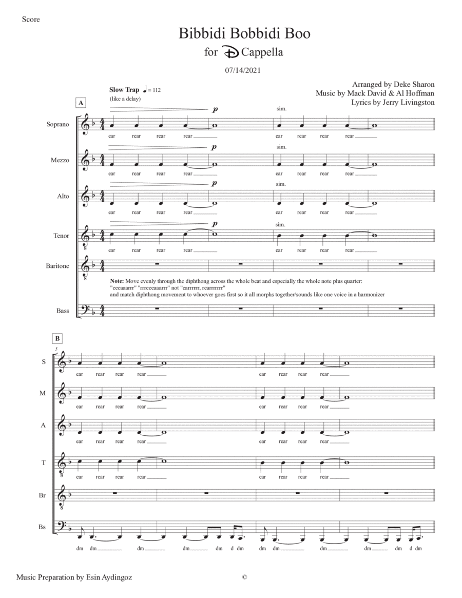 Bibbidi-bobbidi-boo (the Magic Song) Divisi scores gallery preview page 1