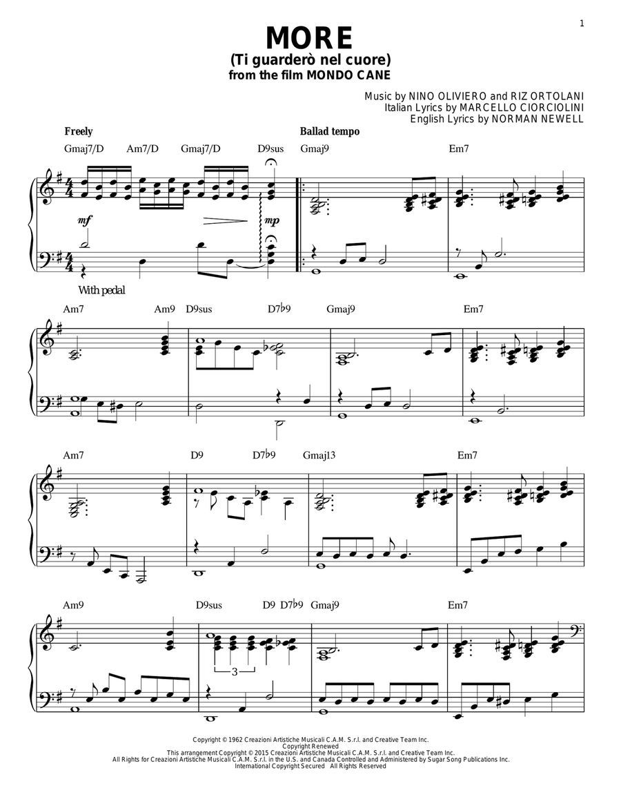 More (Ti Guarderò Nel Cuore) [Jazz version] (arr. Brent Edstrom)