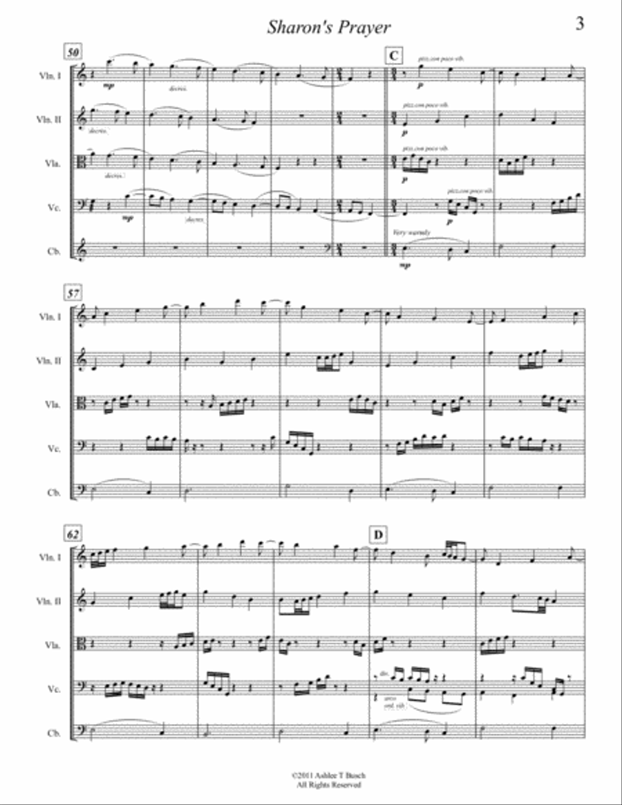 Sharon's Prayer for String Orchestra (SCORE AND PARTS) image number null