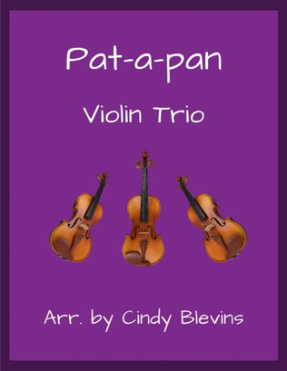 Book cover for Pat-a-pan, for Violin Trio