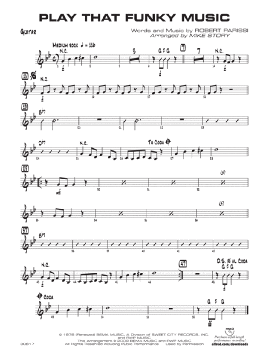 Play That Funky Music: Guitar Jazz Ensemble scores gallery preview page 1
