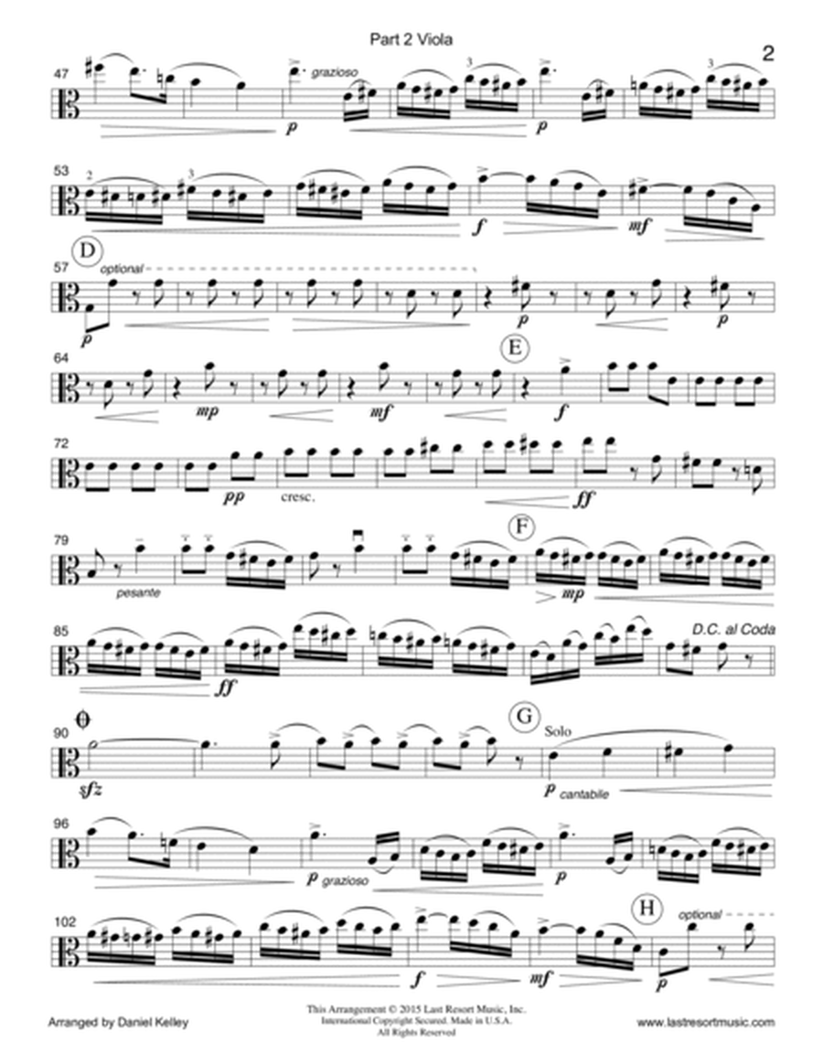 Overture from The Nutcracker for Piano Quartet (Violin, Viola, Cello, Piano) Set of 4 Parts