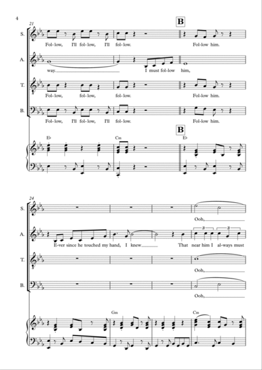 I Will Follow Him (i Will Follow You) 4-Part scores gallery preview page 4
