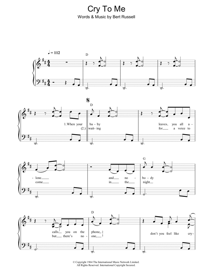 Cry To Me Voice scores gallery preview page 1