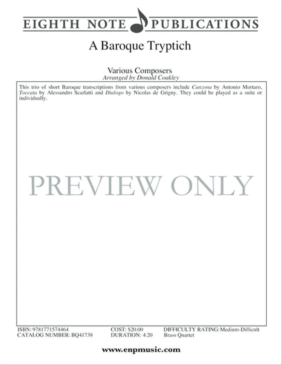A Baroque Tryptich A Baroque Tryptich Brass Quartet scores gallery preview page 2