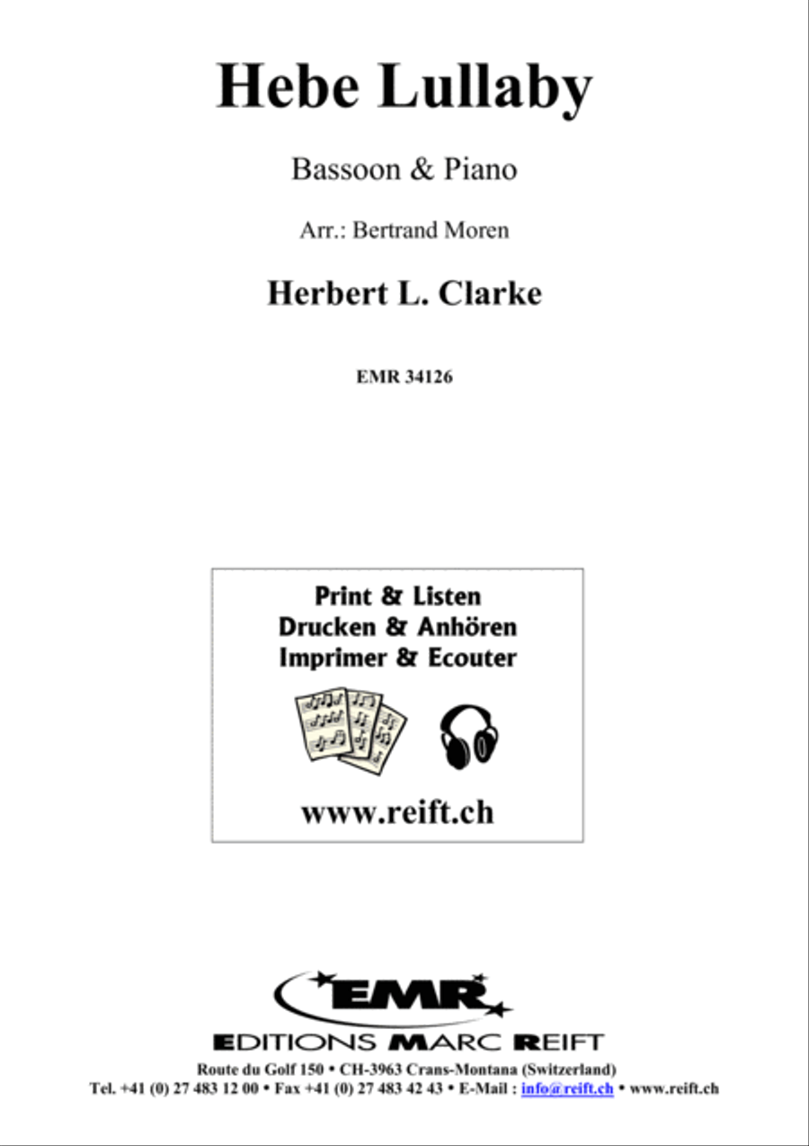 Hebe Lullaby Bassoon Solo scores gallery preview page 1