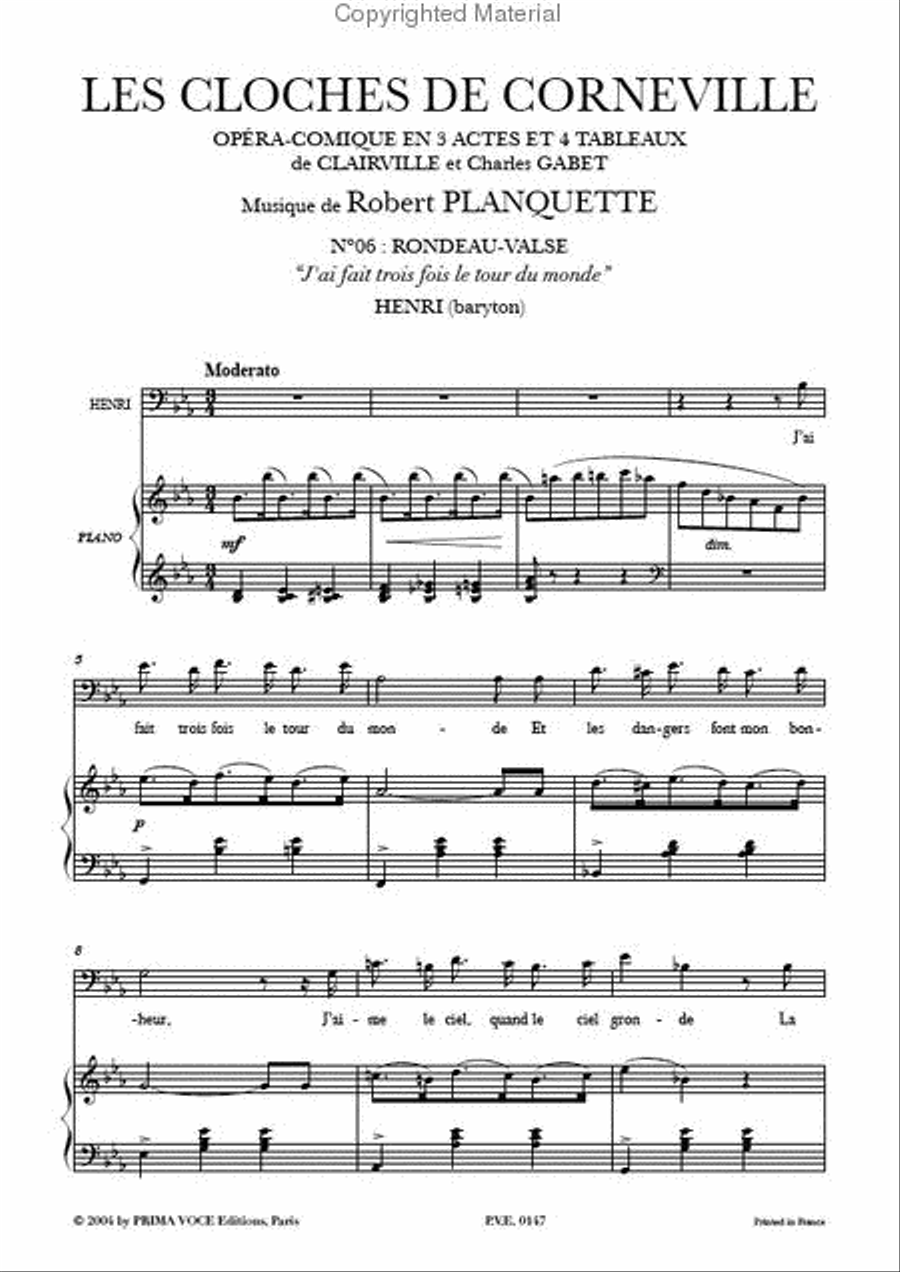 J'ai fait trois fois le tour du monde from Les Cloches de Corneville Baritone Voice scores gallery preview page 2