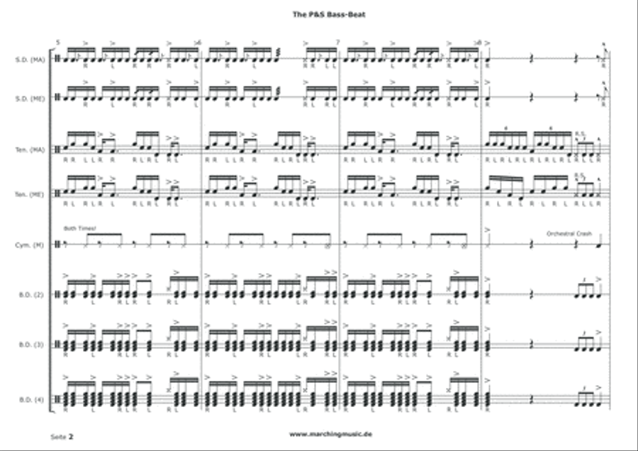 BASS BEAT (Street Cadence) Marching Band scores gallery preview page 3