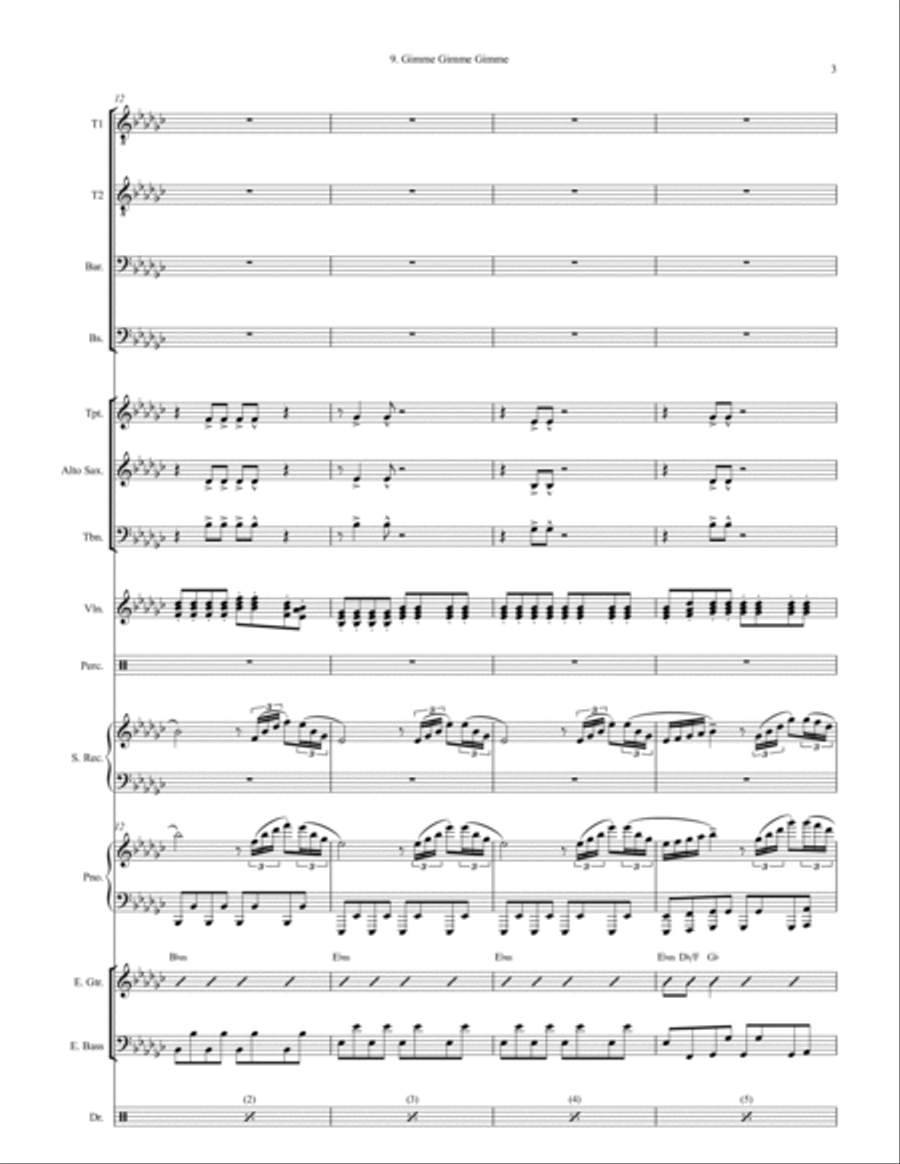 Gimme! Gimme! Gimme! (a Man After Midnight) Large Ensemble scores gallery preview page 3
