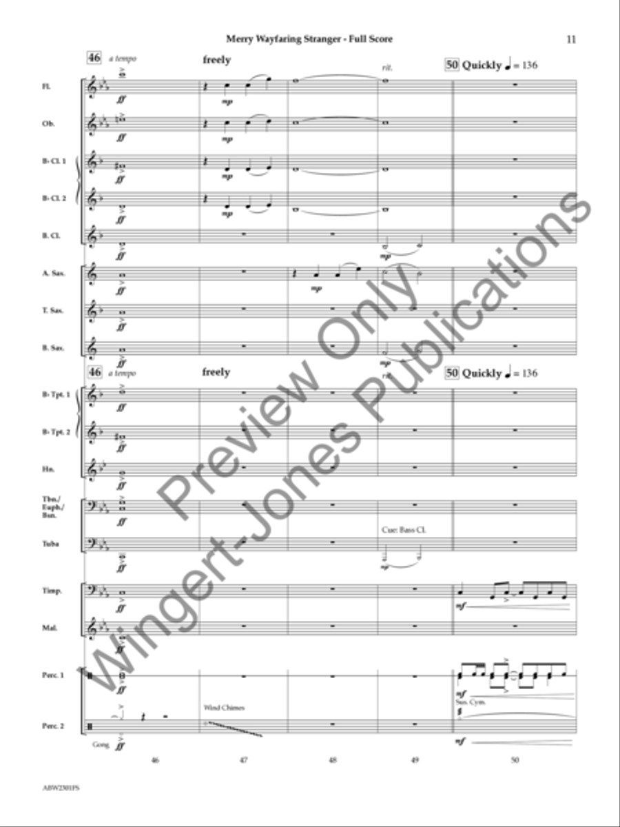 Merry Wayfaring Stranger Merry Wayfaring Stranger Concert Band scores gallery preview page 12