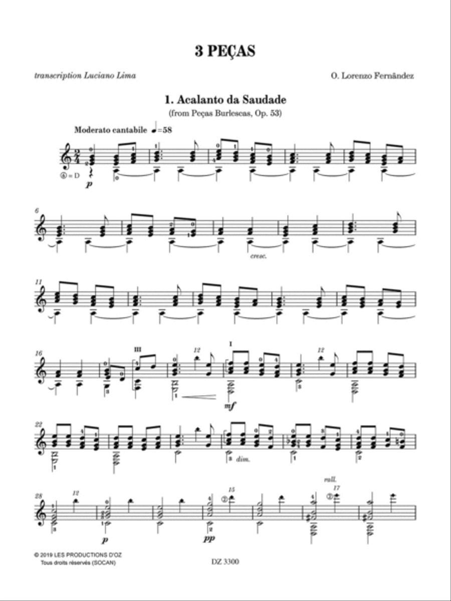 3 peças Classical Guitar scores gallery preview page 2