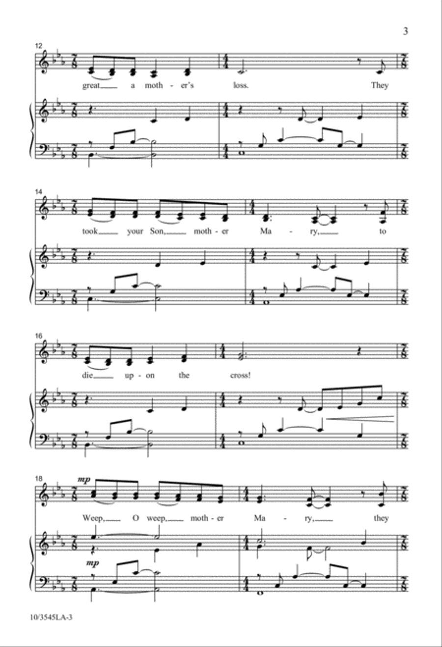 Weep, Mother Mary Weep, Mother Mary 4-Part scores gallery preview page 3