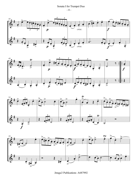 Sammartini: Sonata Op. 1 No. 1 for Trumpet Duo image number null