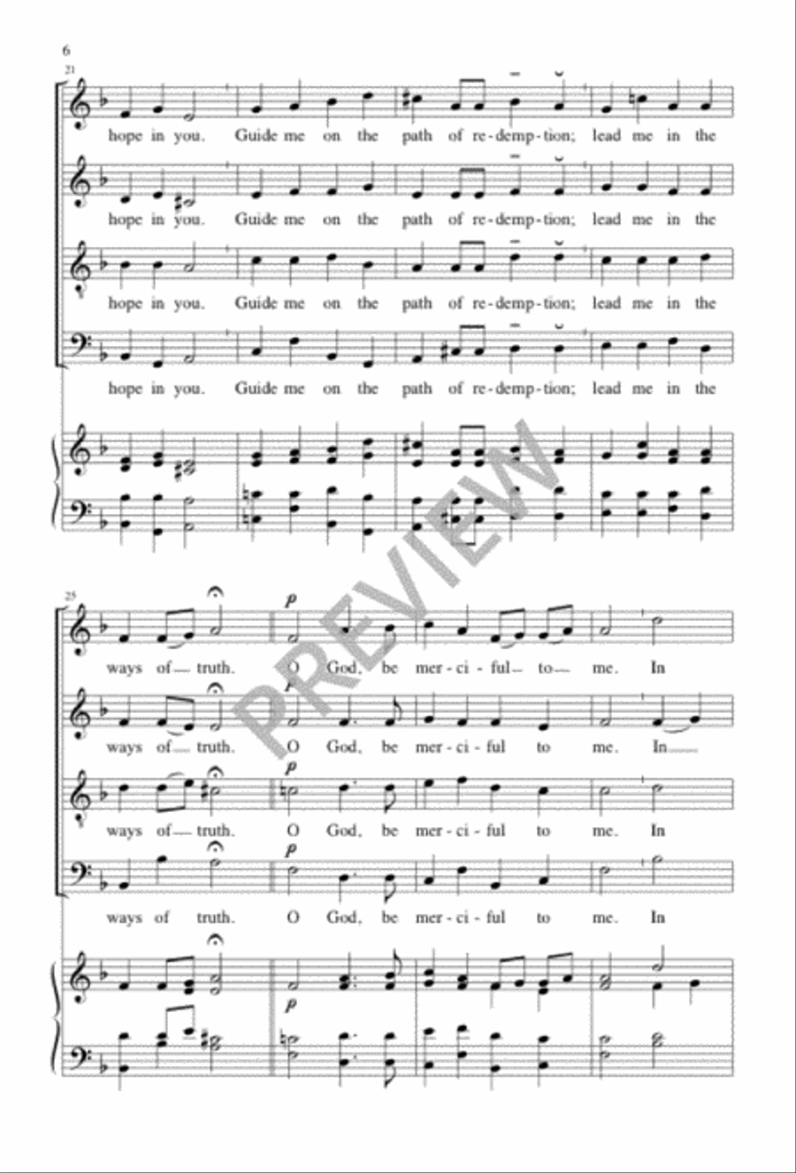 O God, Be Merciful to Me 4-Part scores gallery preview page 6