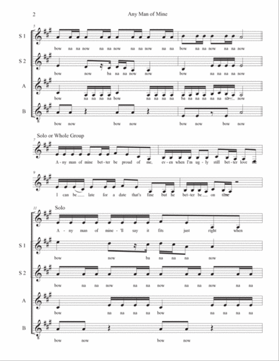 Any Man Of Mine SSAA scores gallery preview page 2