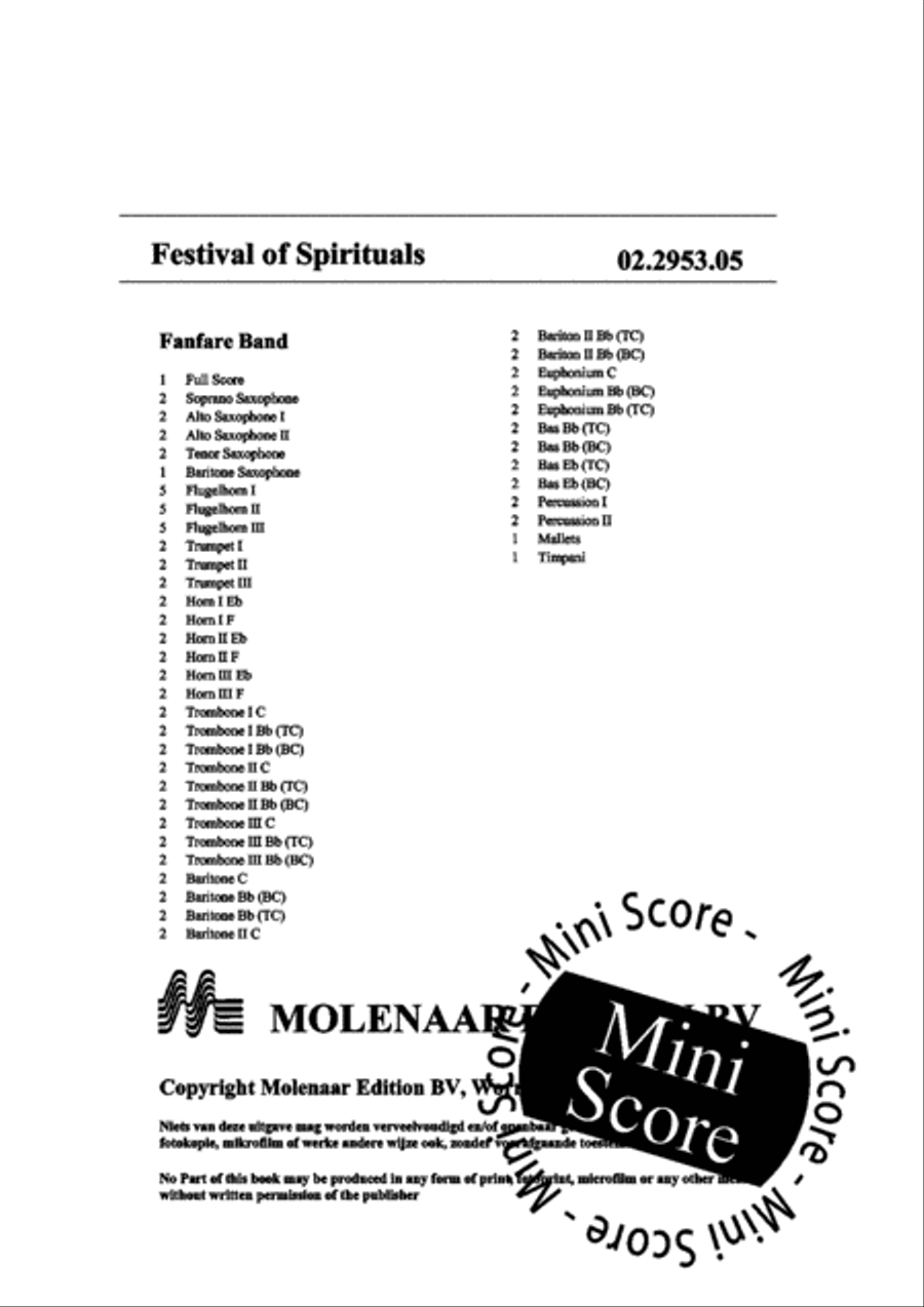 Festival of Spirituals Fanfare Band scores gallery preview page 4