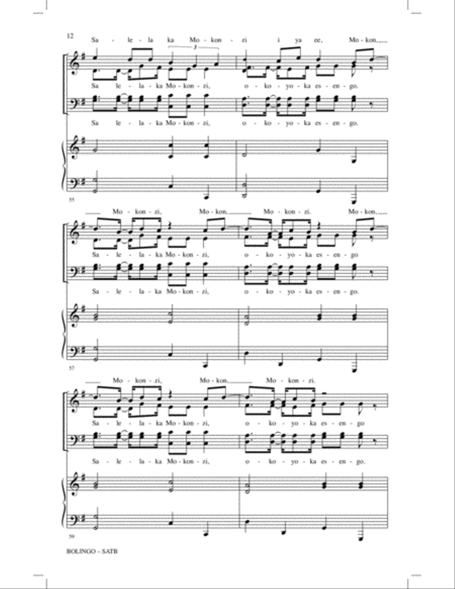 Bolingo Bolingo 4-Part scores gallery preview page 10