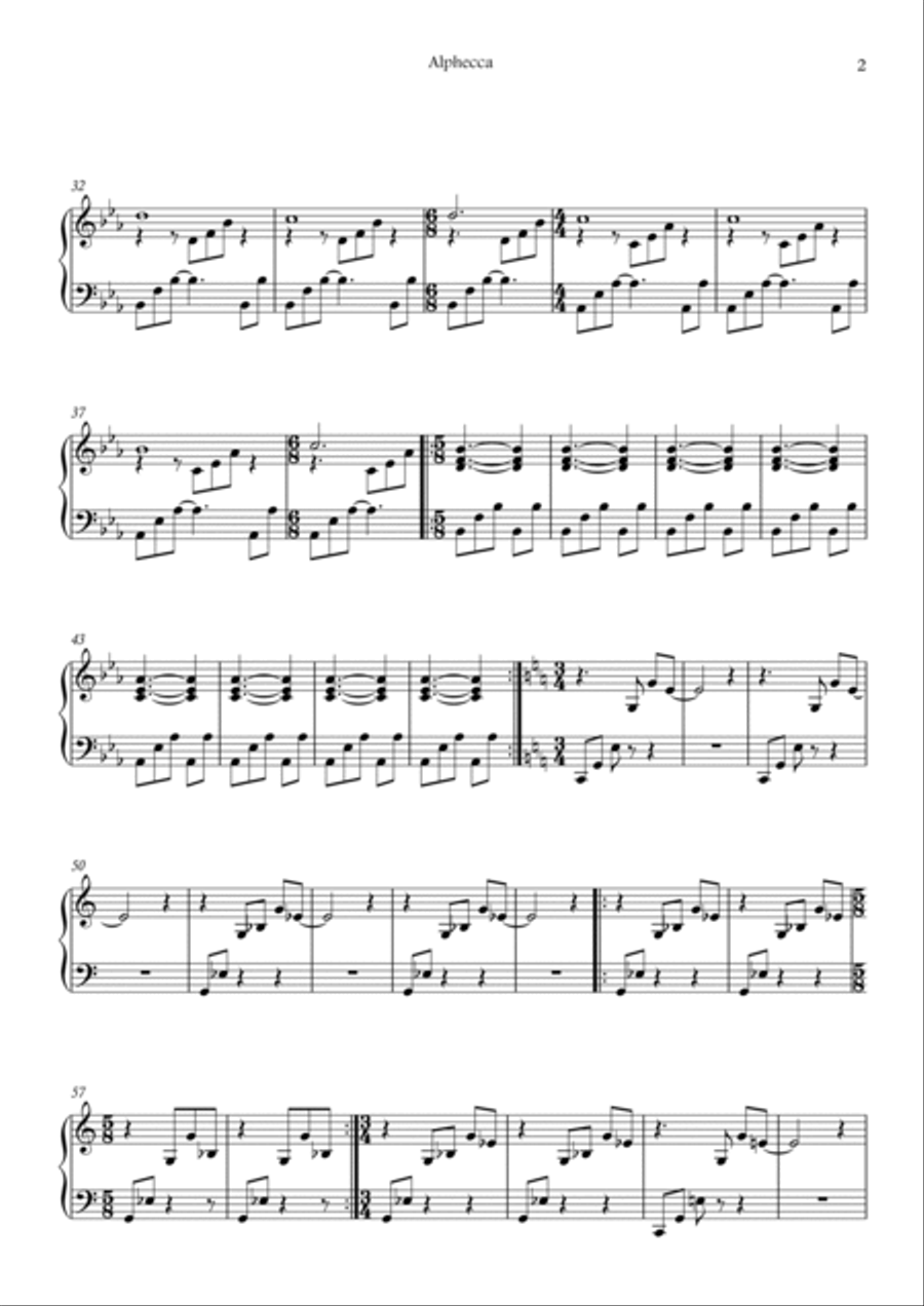 Alphecca ( piano solo Minimalism ) Piano Method scores gallery preview page 2