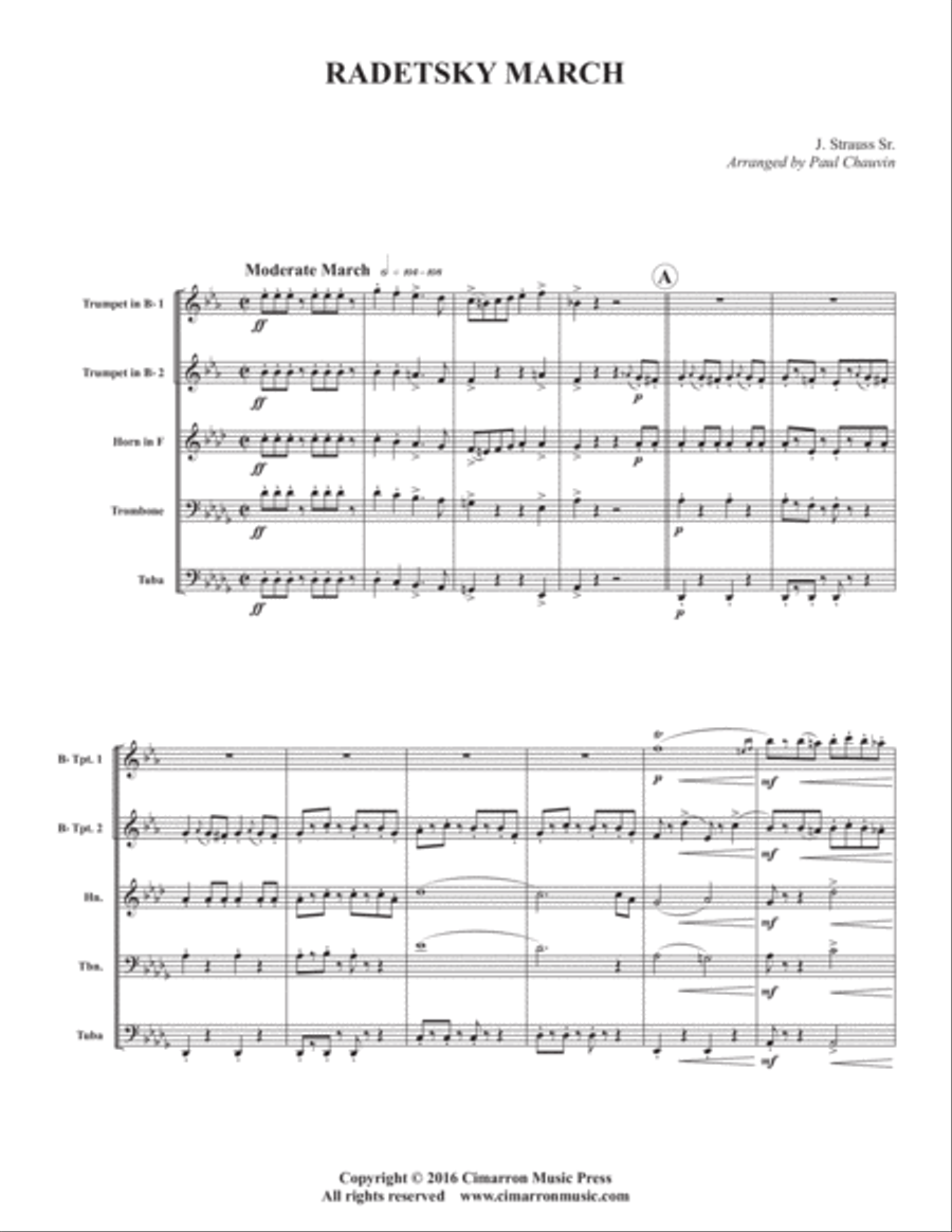 Radetsky March Brass Quintet scores gallery preview page 2