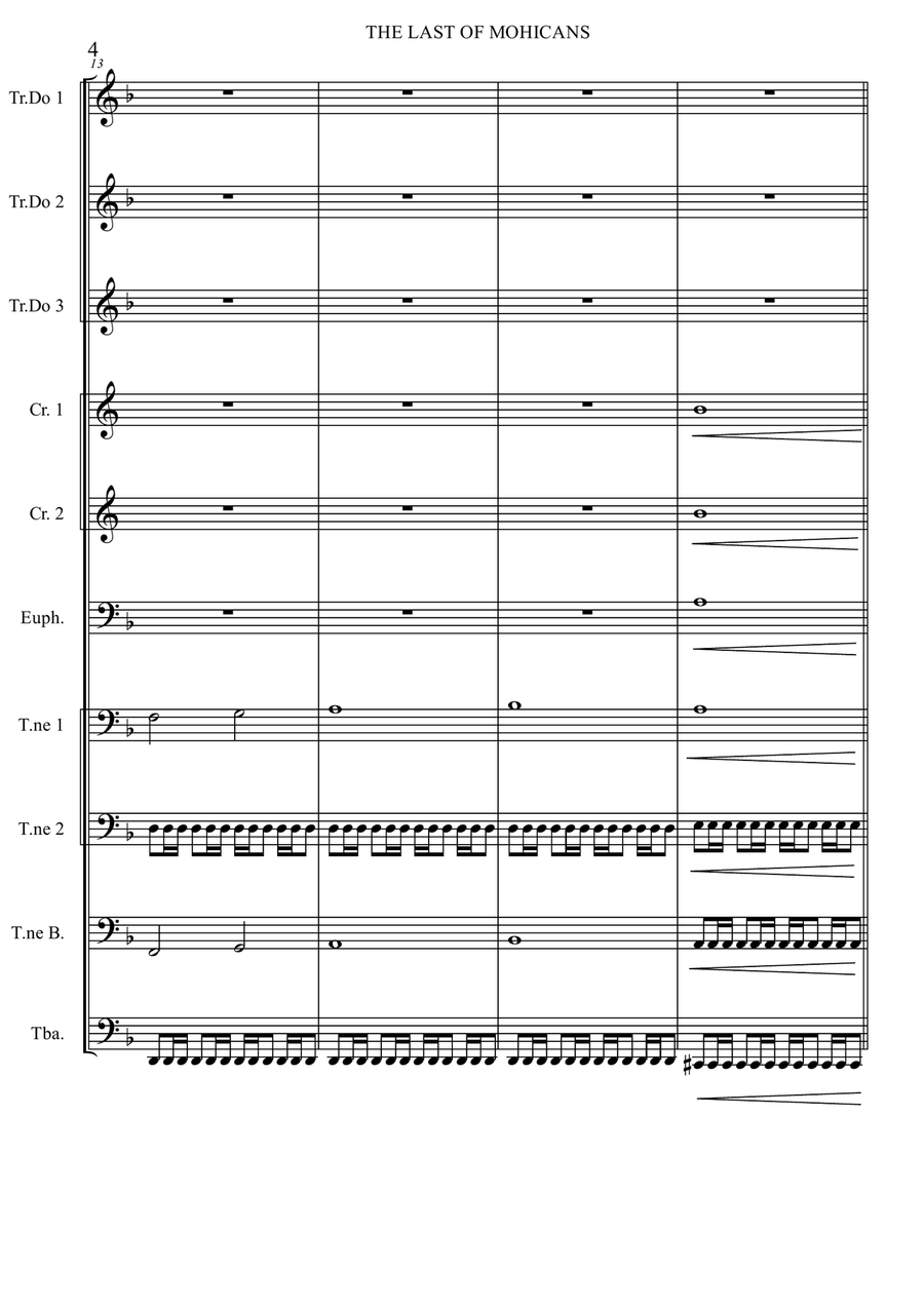 Last Of The Mohicans (main Theme) Brass Ensemble scores gallery preview page 5