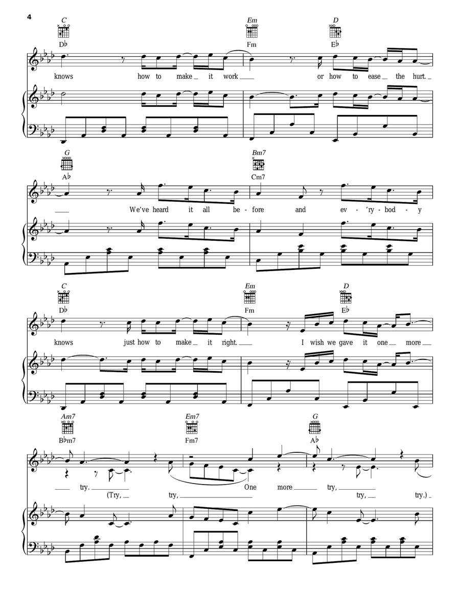 Everybody Knows Piano, Vocal, Guitar scores gallery preview page 4