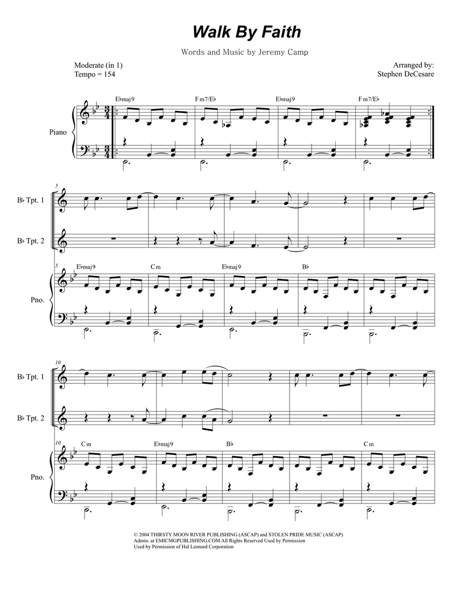 Walk By Faith Brass Ensemble scores gallery preview page 1