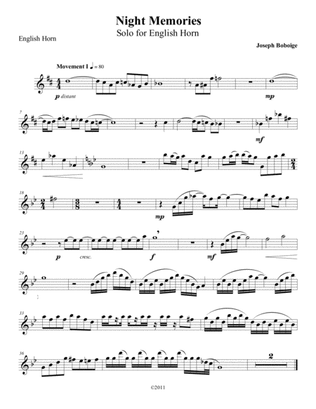 Night Memories for English Horn and Piano