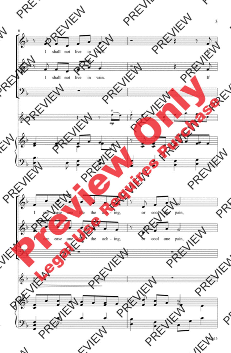 I Shall Not Live in Vain 3-Part scores gallery preview page 3