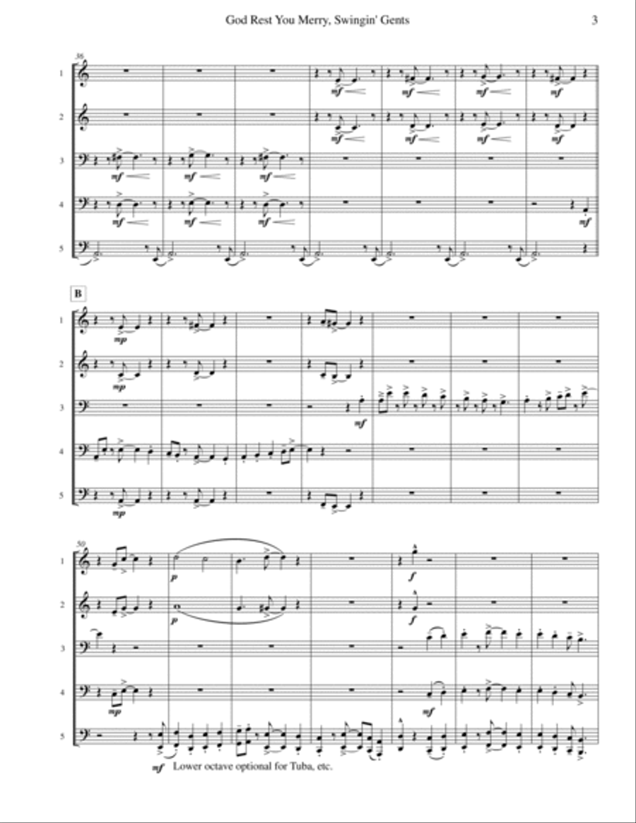 God Rest You Merry, Gentlemen (Brass Quintet) Brass Quintet scores gallery preview page 4