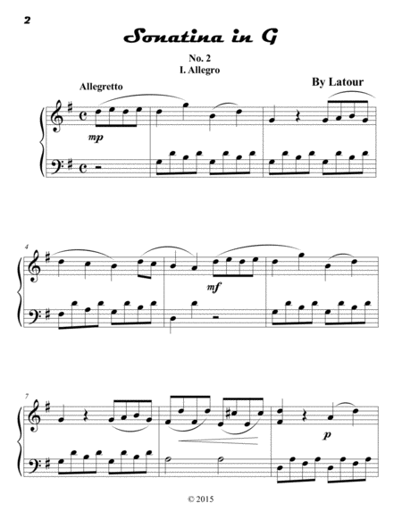I. Allegro Sonatina in G No. 2