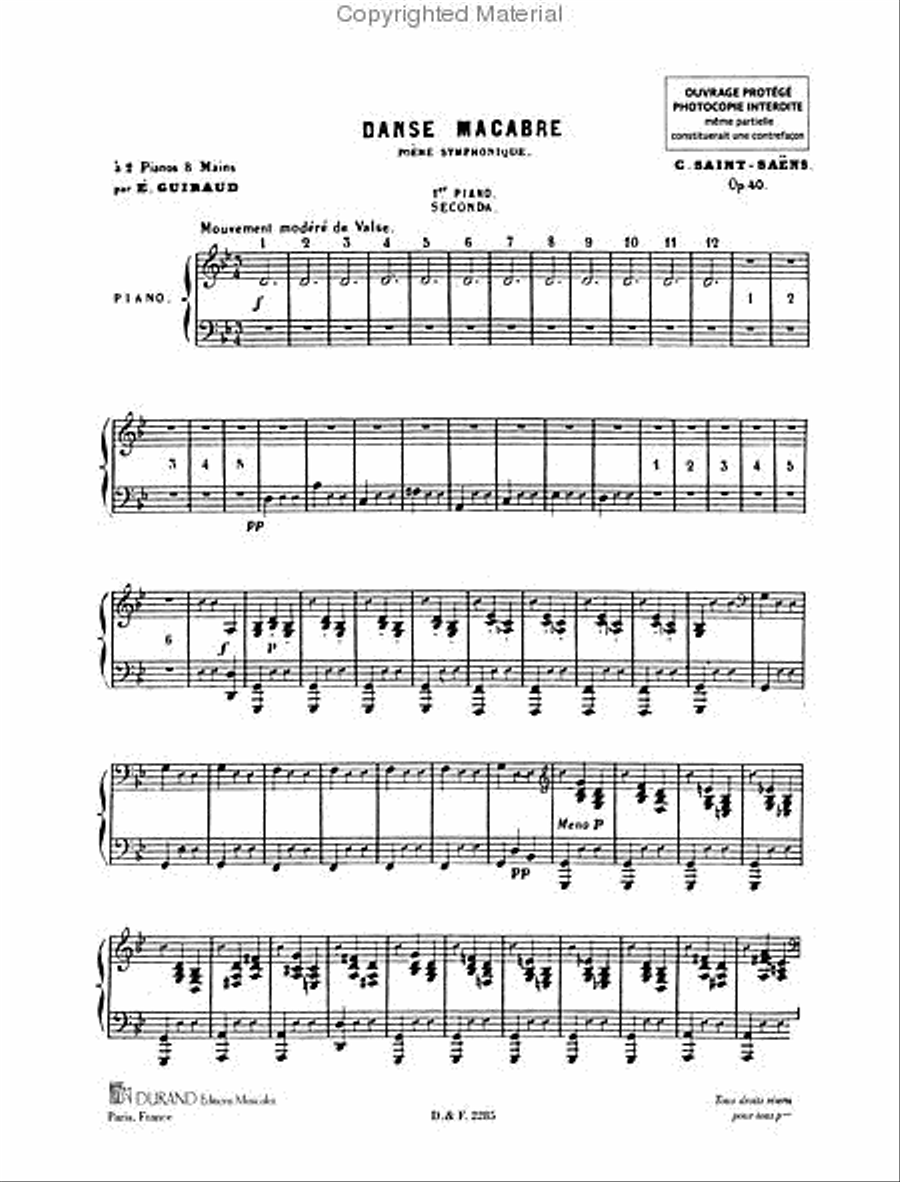 Danse Macabre, Op. 40 (Poème symphonique) Piano Solo scores gallery preview page 4