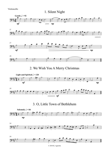 Fifteen Traditional Carols for String Orchestra - Cello Part
