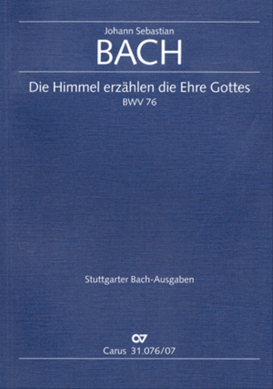 The heavens are telling the Father's glory (Die Himmel erzahlen die Ehre Gottes) by Johann Sebastian Bach 4-Part - Sheet Music