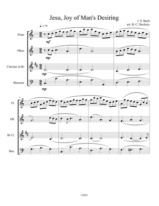 Jesu, Joy of Man's Desiring (Woodwind Quartet)