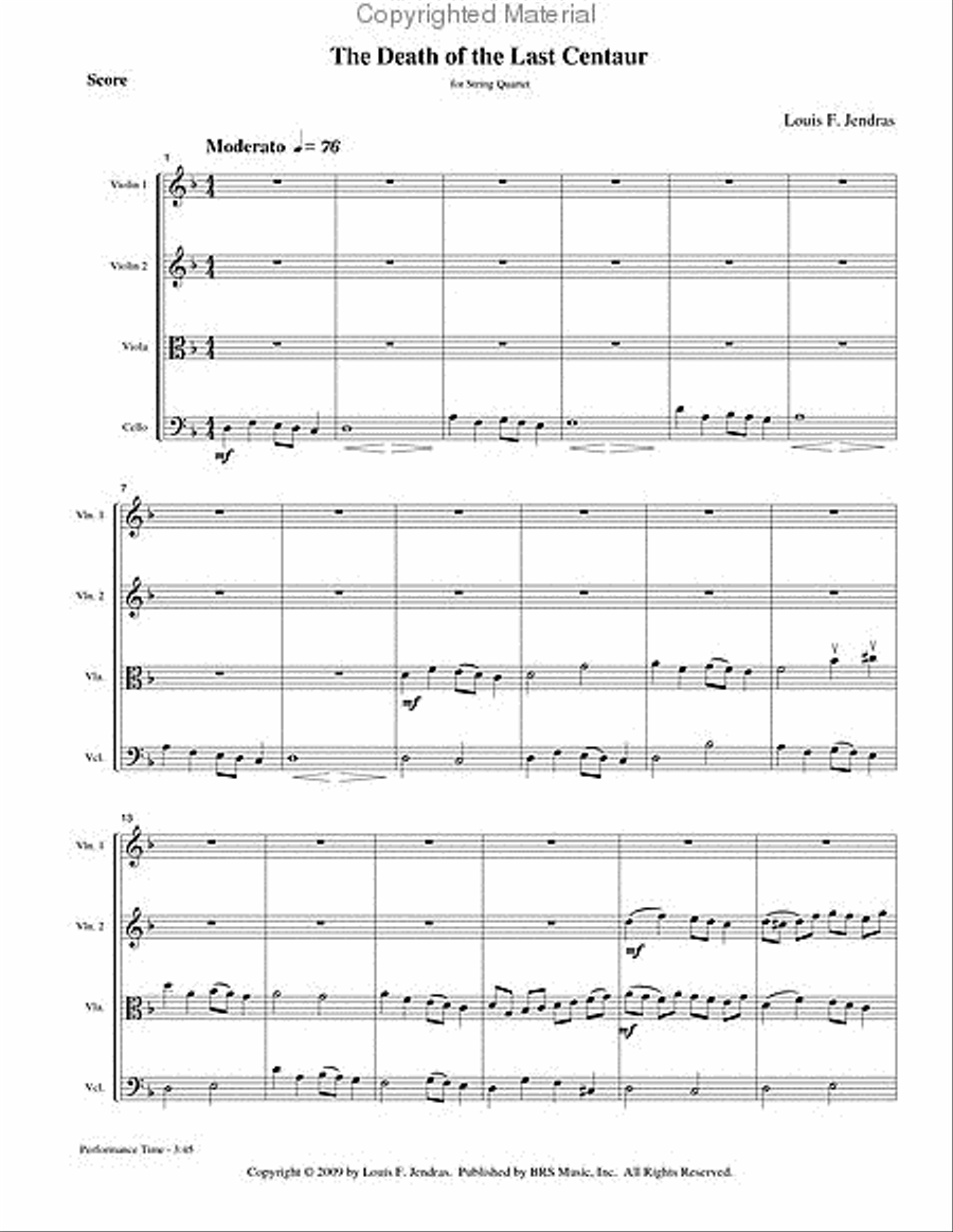 The Death of the Last Centaur String Quartet scores gallery preview page 2