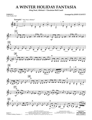A Winter Holiday Fantasia - Violin 3 (Viola Treble Clef)