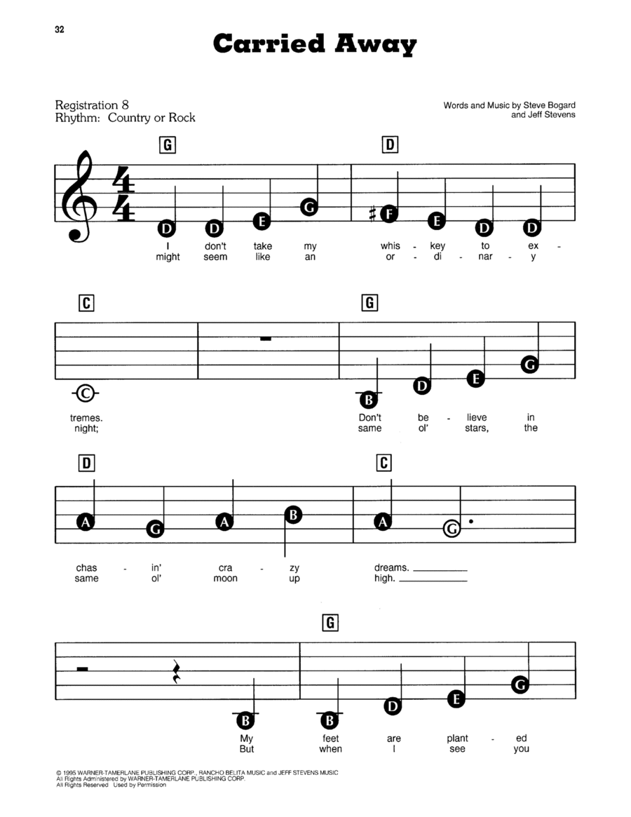 Carried Away Electronic Keyboard scores gallery preview page 1