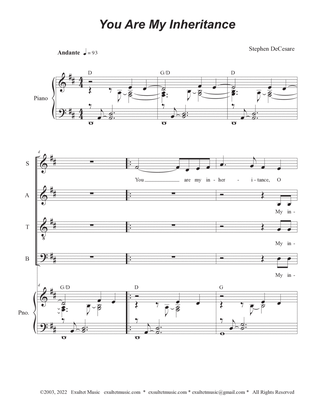 Book cover for You Are My Inheritance (SATB)