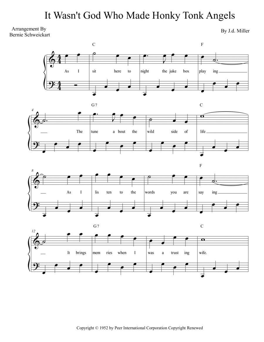 It Wasn't God Who Made Honky Tonk Angels A Cappella scores gallery preview page 1