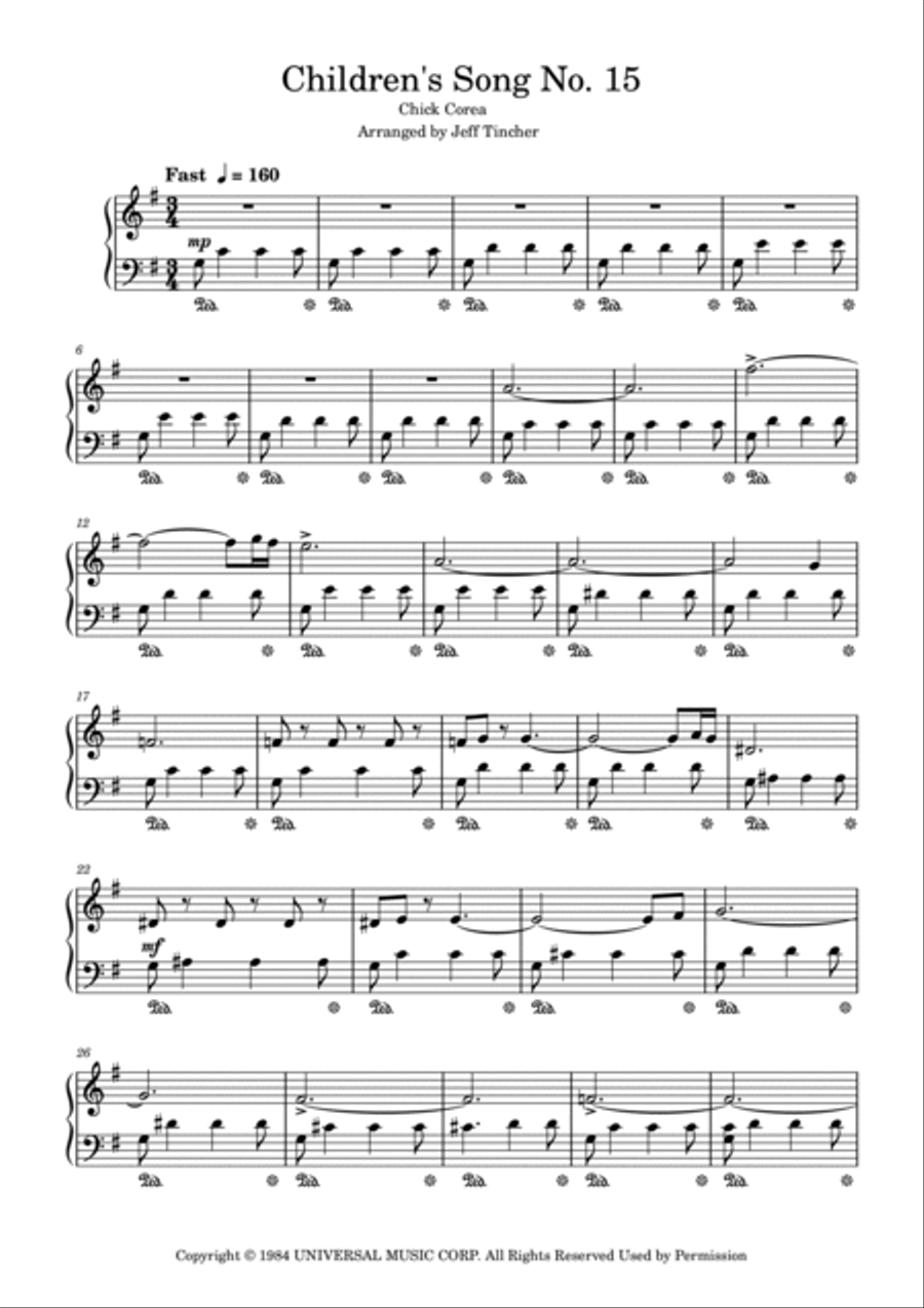 Children's Song No. 15 Piano Solo scores gallery preview page 2