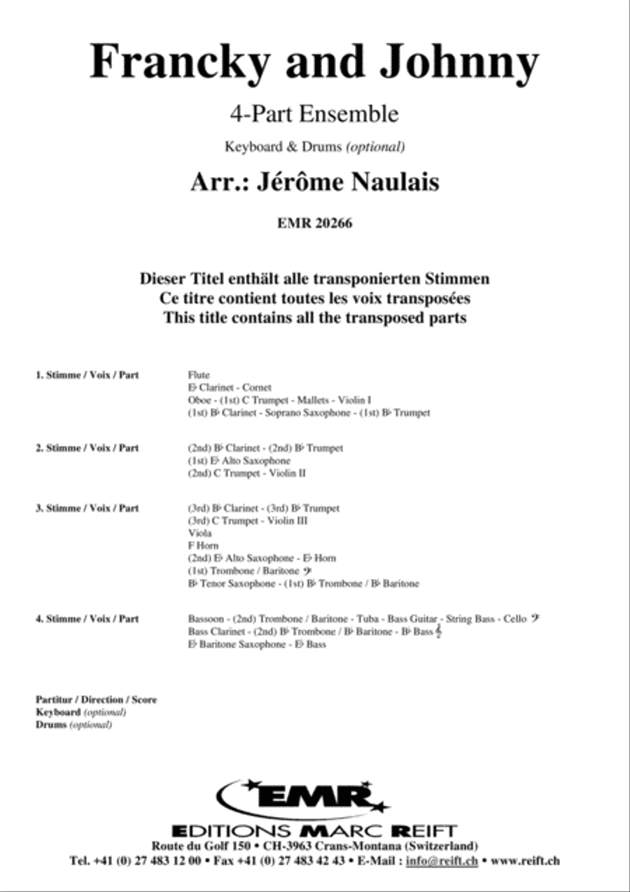 Francky and Johnny Francky and Johnny Concert Band scores gallery preview page 2