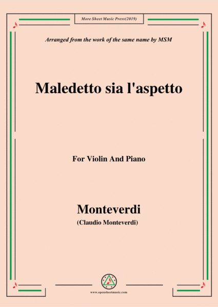 Monteverdi-Maledetto sia l'aspetto, for Violin and Piano image number null