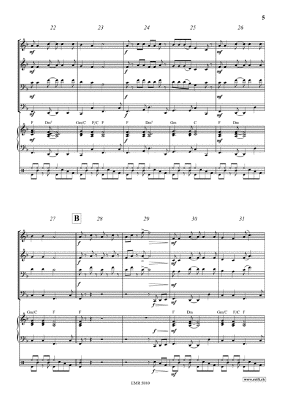 Banana Boat Song Brass Ensemble scores gallery preview page 5