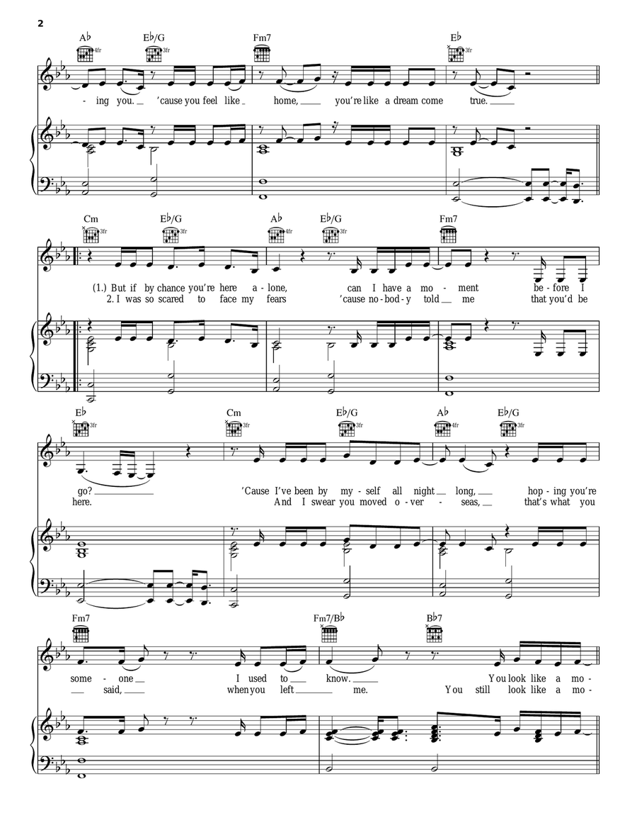 When We Were Young Piano, Vocal, Guitar scores gallery preview page 2