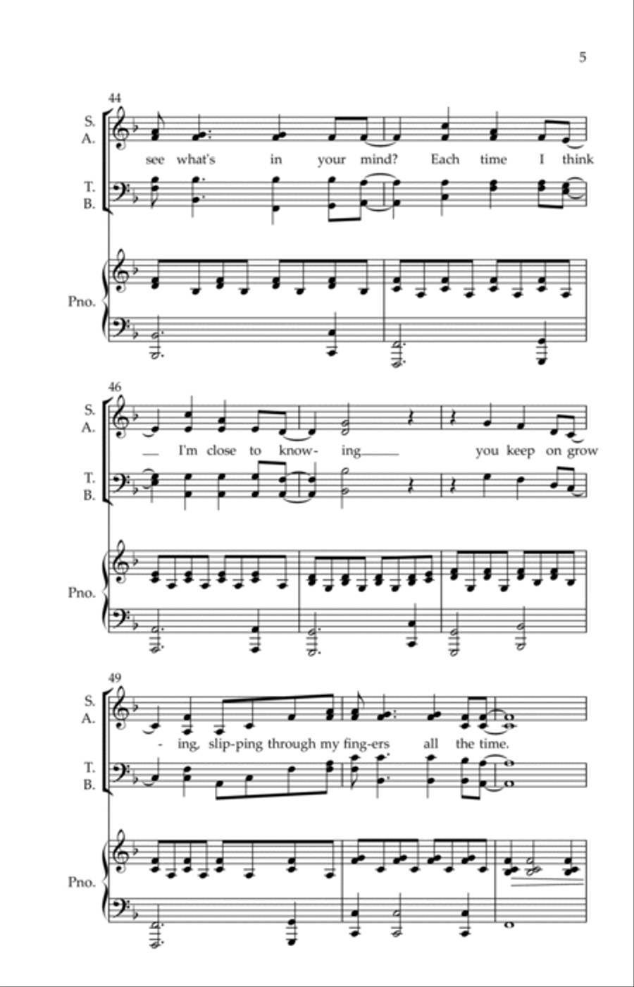 Slipping Through My Fingers 4-Part scores gallery preview page 5