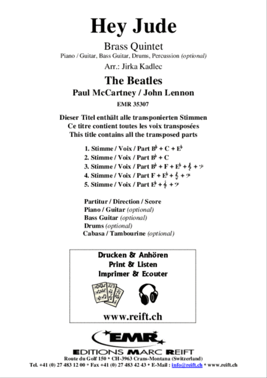 Hey Jude Brass Band scores gallery preview page 2